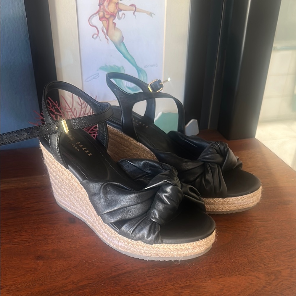 Ted Baker London Black Wedge Sandals